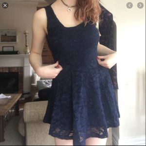 Black Aritzia Lace Skater Dress